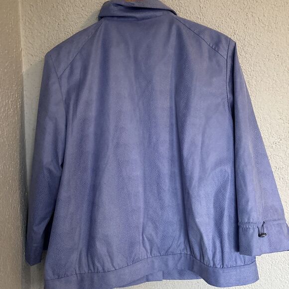 Chico's Women’s Faux Suede Snakeskin Zipper Jacket Purple 3/4 Sleeve Size 2 - Picture 4 of 10